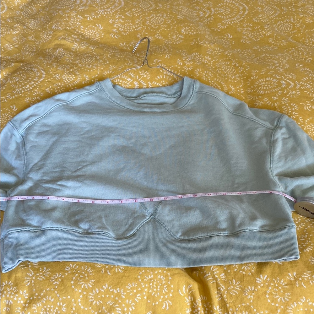 Everlane Cropped Crewneck Sweatshirt in Sage Green - Picture 5 of 8